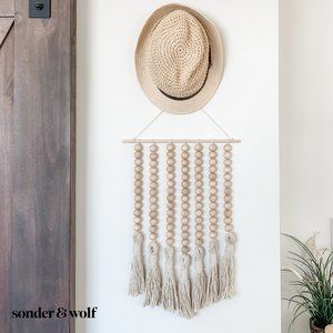 Wooden Bead Hanging Tapestry • Boho Decor